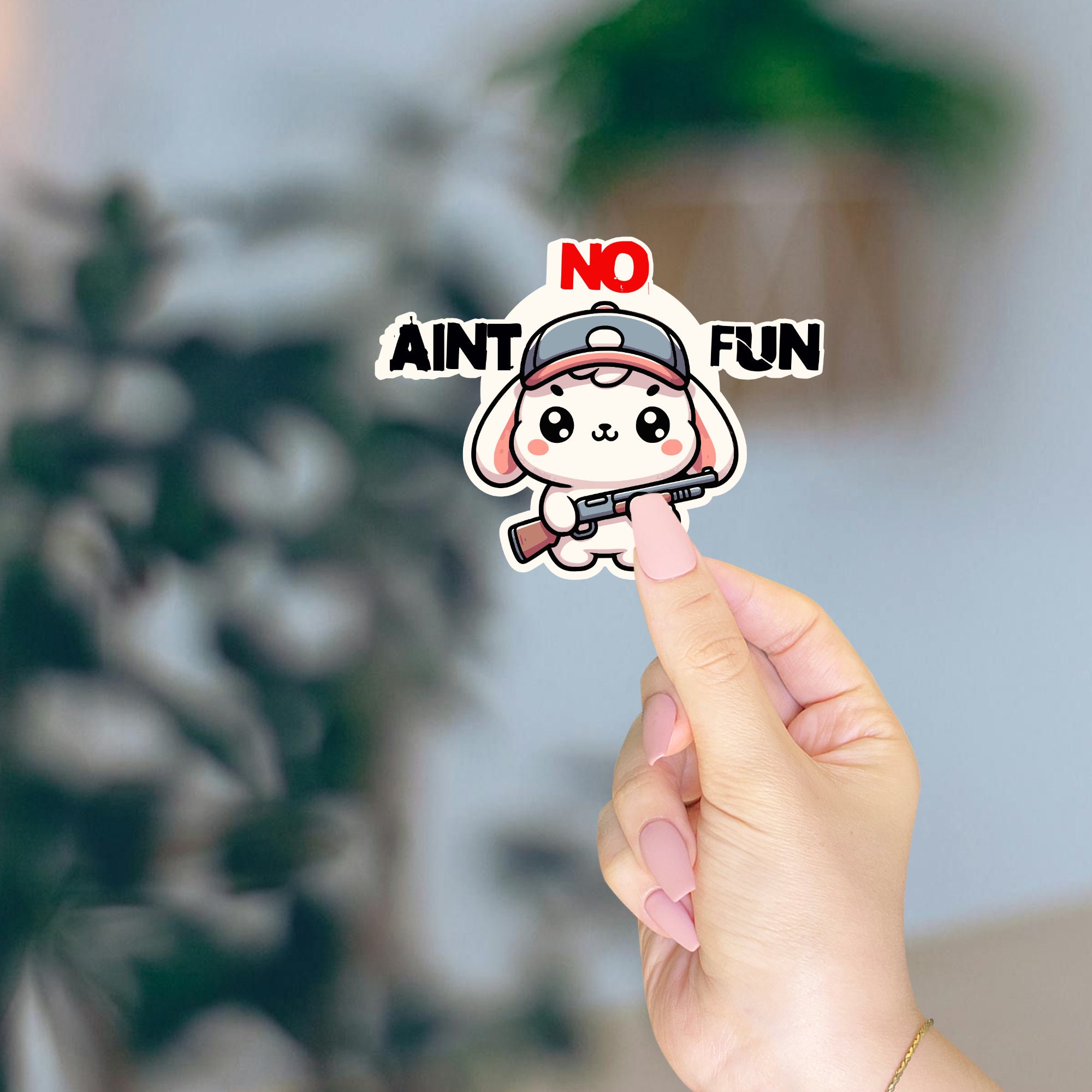 Rabbit Sticker Cute Rabbit Humor Sticker Gift for Easter Bunny Lover ...