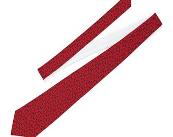 Dachshund Dog Necktie - Dark Red - Dapper Weiner Dog Puppy Cute Fun Tie Dress