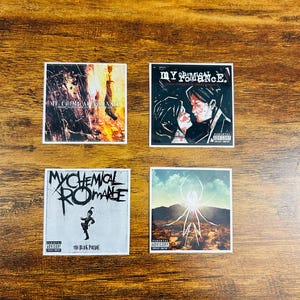 My Chemical Romance Waterproof Vinyl Album Cover Stickers - Emo, Three Cheers, Black Parade, Danger Days, Bullets, Gerard, Mikey, Ray, Frank