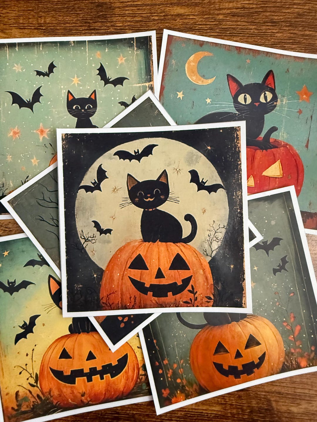 Spooky Vintage Black Cat Halloween Waterproof Vinyl Stickers - Etsy