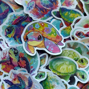 Turtle Vinyl Stickers - Sea Turtles, Ocean