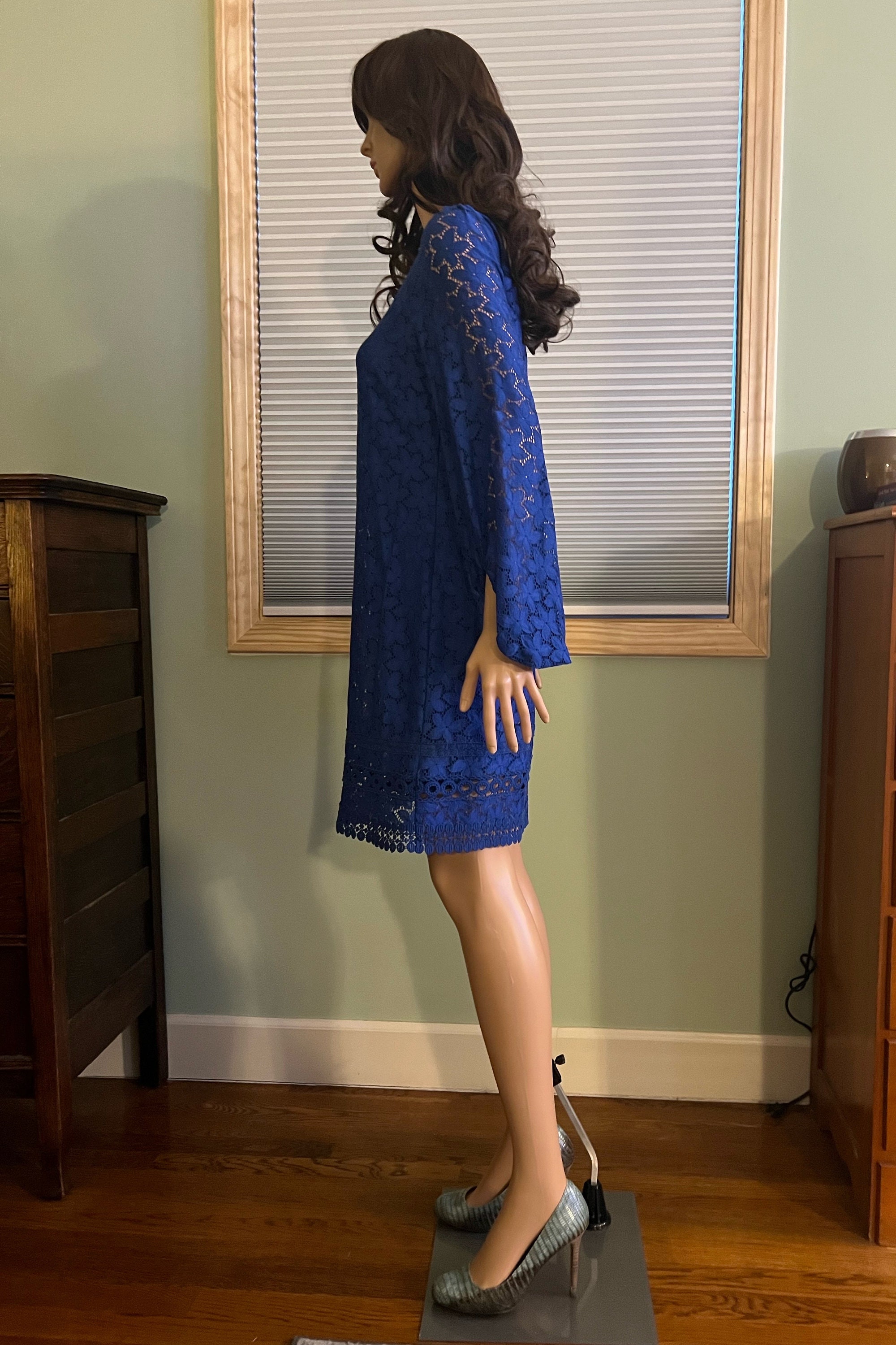 Blue Lace Laundry Dress Size 8