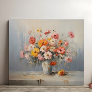 Vaso de Flores Imprimir Download Digital | Arte em casa de campo | Decoração de fazenda vintage | Estampa floral