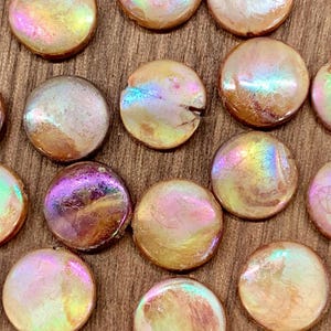 10 Natural Freshwater Sea Shell, Plated Brown Purple, Size ~ 10mm, Hole ~ 1mm, Smooth Round, Handmade DIY Artcrafts, Jewelry Supplies P8