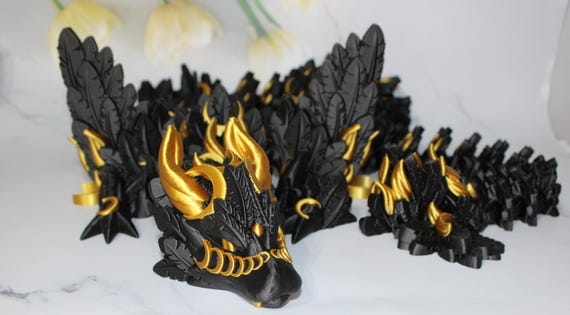 3D Printed Articulated 2 color Lunar Dragon Fidget Toy