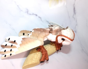 3D Printed Articulated Barn Owl Figurine