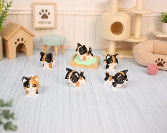 3D Printed Articulated Calico Cat 2" Kitten Desk Pet Collectible