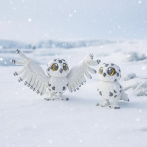 Snowy Owl or Sparrow 3d printed-2.5" tall