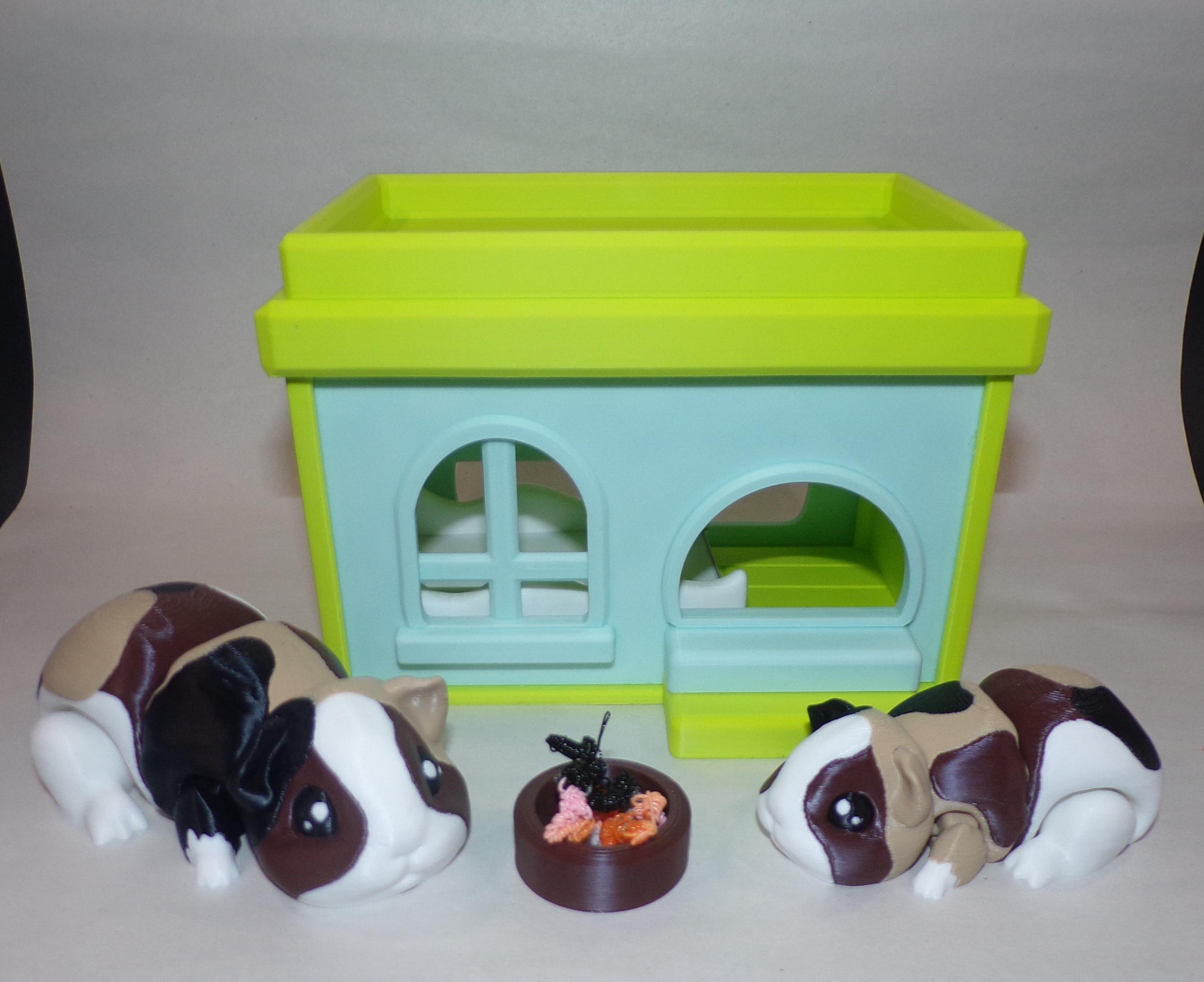 Guinea Pig Full Color 3D Printed Articulated Fidget Toy - Free Shipping Included! Playhouse options available