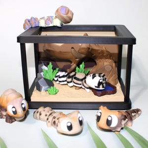 3D Printed Flexi Reptile Set: Bearded Dragon, Tortoise & Geckos Fidget Toy