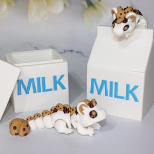 Milk and Cookie Dragon: Full Color 3D Printed Articulated Fidget Toy - Free Shipping Included!