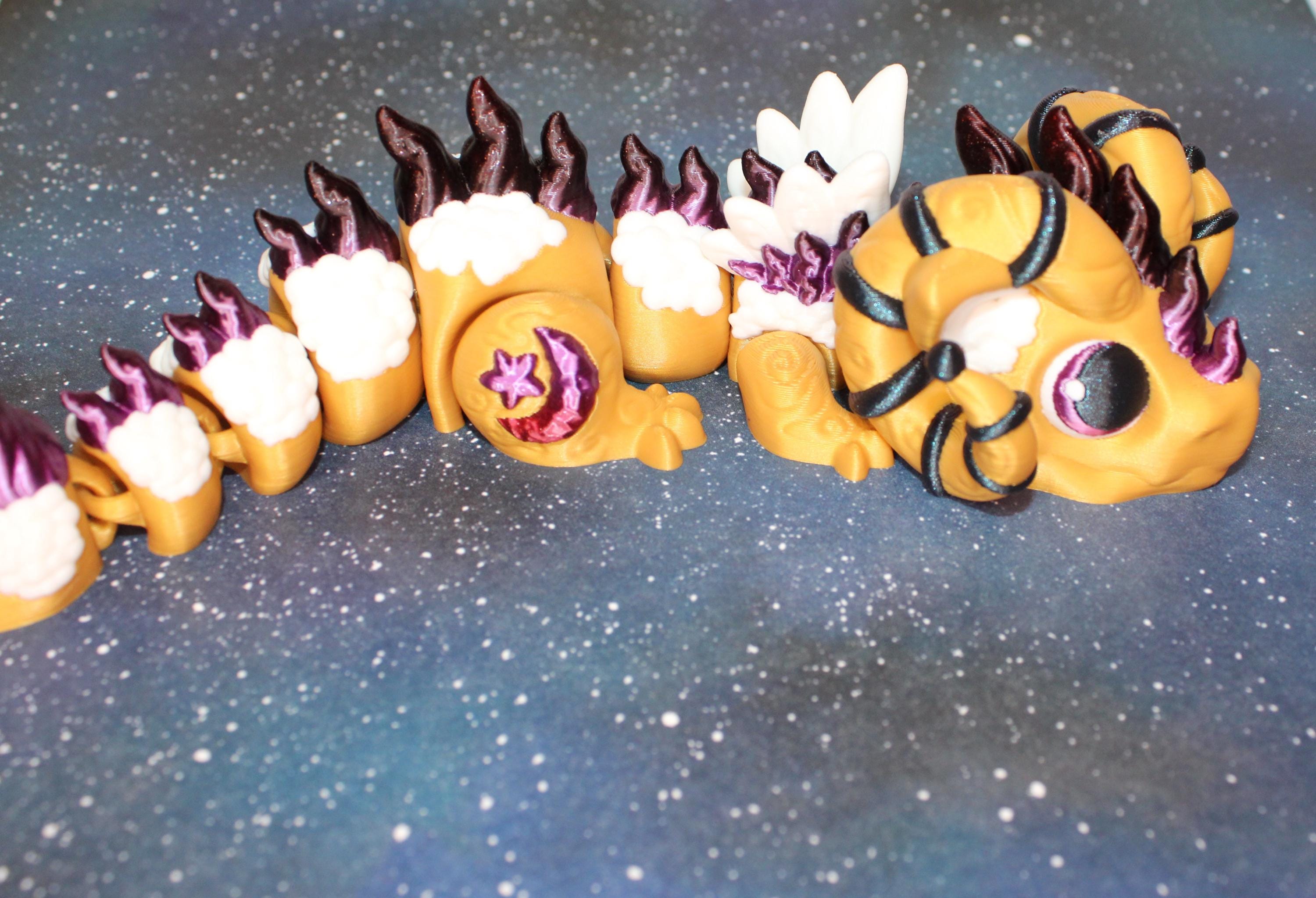 Aries Dragon: Full Color 3D Printed Articulated Fidget Toy - Free Shipping Included!