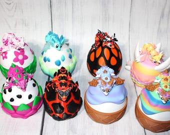 3D Printed Articulated Dragon Fidget Toy with Egg: Fantasy Collectible Play Accessory