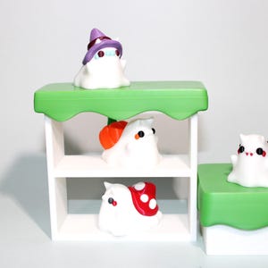 Ghostly Snail with Grass Block Container Options- Full Color 3D Printed Figurine - Free Shipping Included!