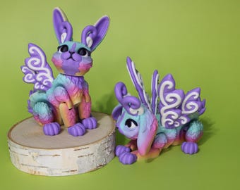 3D Printed Articulated Bunny Fidget Toy - 4-5 Inch