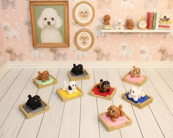 3D Printed Articulated Poodle 2" Dog Figurine – Desk Pet Collectible Toy