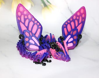 3D Printed Articulated Butterfly Dragon  17.5" long