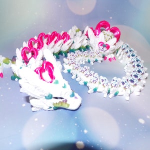 Light Heart Dragon: 3D Printed Articulated Fidget Toy - Free Shipping Included!