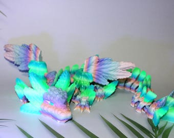 3D Printed Articulated Axolotl Winged Dragon Fidget Toy