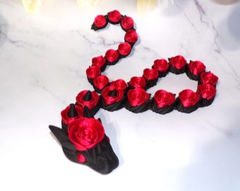 3D Printed Articulated Rose Snake 32" Long