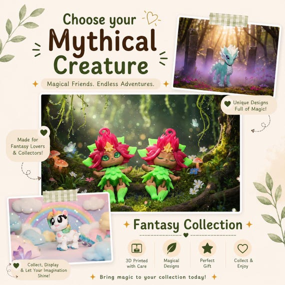 3D Printed Nymph Figure 5.5" Tall | Fantasy Forest Nymph | Mythical Figurine | Desk Decor