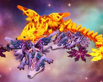 3D Printed Articulated Solar Dragon Fidget Toy