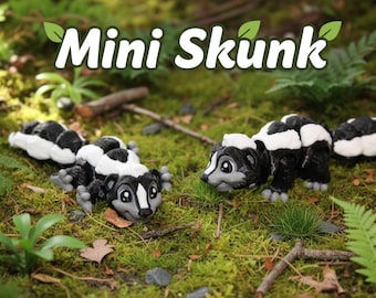 Skunk 3D Printed Articulated Flexi Fidget Toy-Free Shipping