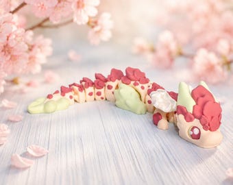 Sakura Dragon with Tower Options: 3D Printed Articulated Fidget Toy