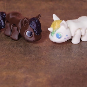 3 Pack Unicorn and Pony: Randomly Chosen- Full Color 3D Printed Articulated Fidget Toy