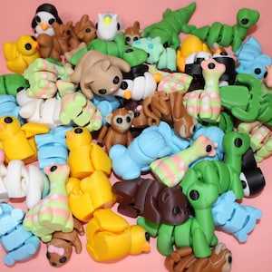 Grab Bag Mini Pocket Pets-0.8-4 inches. 3D Printed Mini Fidget Figurines. Great for Birthday Parties! Free Shipping Included!