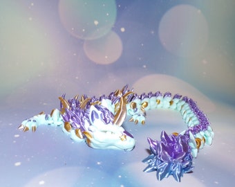 3D Printed Unicorn Dragon: Articulated Fidget Toy 20" long