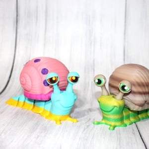 Flexi Snail 5 inches long by 3 inches Tall-3D Printed Articulated Fidget Toy - Free Shipping Included!