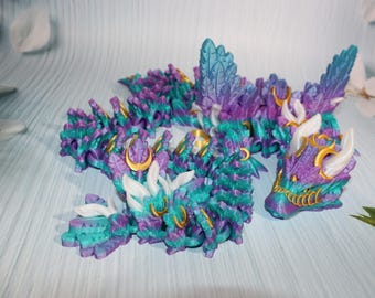 3D Printed Articulated 3 color Lunar Dragon