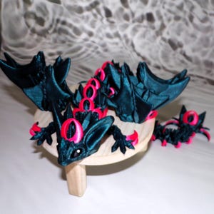 Night Wing Dragon: 3D Printed Articulated Fidget Toy - Free Shipping Included!