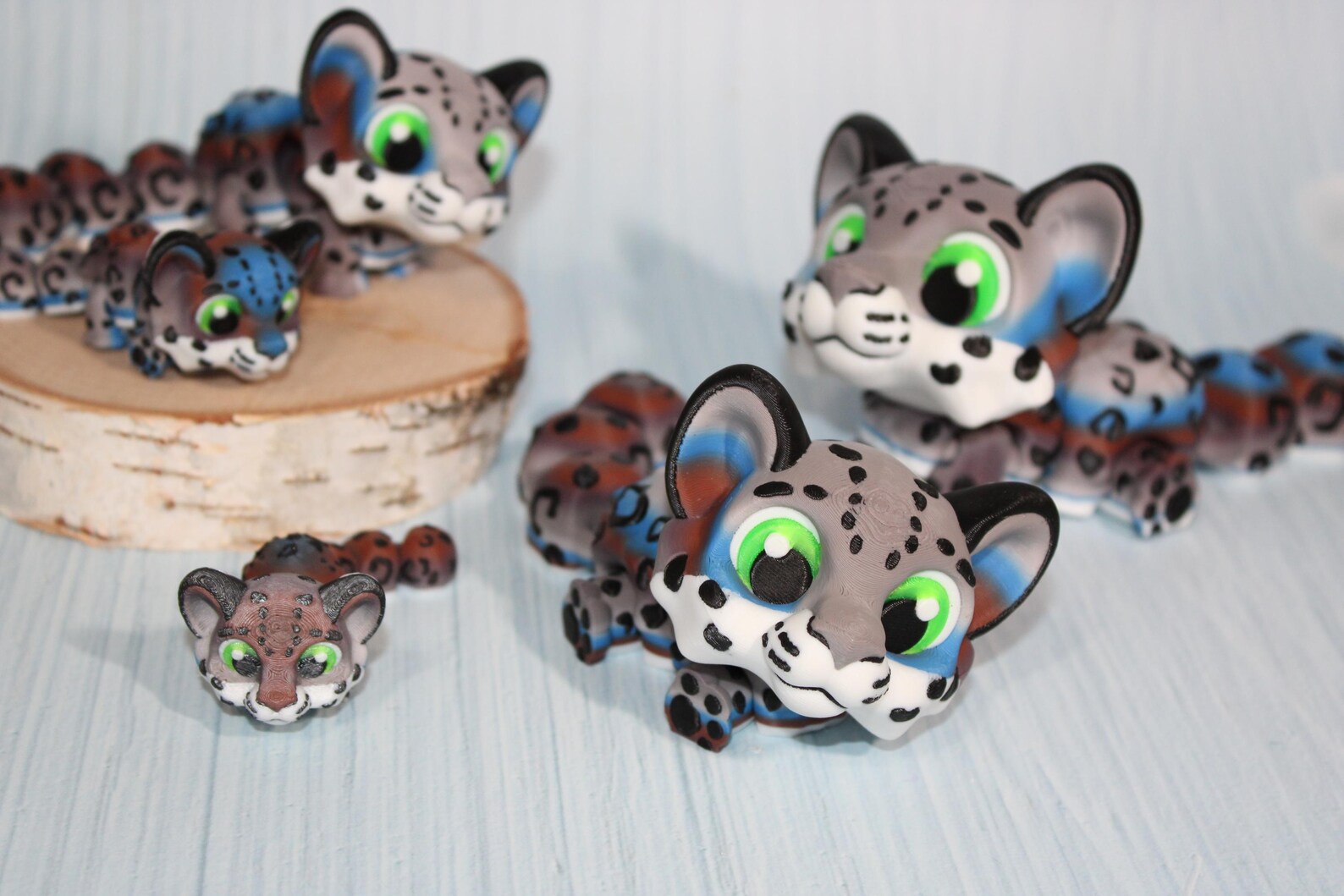 3D Printed Articulated Snow Leopard-fidget Toy - Etsy
