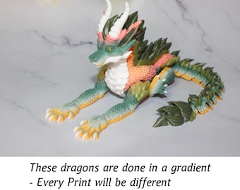 Articulated 3D Printed Dragon Fidget Toy: Knox Dragon, 14-Inch