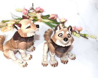 Howling Wolf or Smiling Wolf 3D Printed Articulated Flexi-Great Gift Idea-Free Shipping