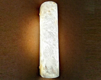 Honey White Alabaster Wall Sconce LightingI, Wall Sconce Lighting, a modern lamp, stone light fixture, wall decor.