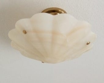 Handcrafted Italian Alabaster Semi-Flush Ceiling Light, Natural Stone Pendant Lamp