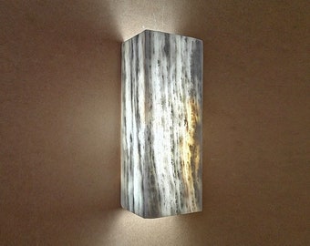 Alabaster Lamp, Wall Lighting, Sconce, Decorative Cordless Light, Carved Stone Wall Mount, Light Fixture,