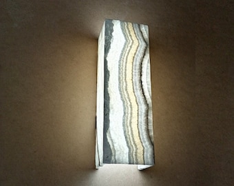 Exotic Alabaster Lamp Wall Lighting, Wall Sconce, Decorative Cordless Wall Lamp, Carved Stone Wall Mount Light Fixture, Alabaster Gifts