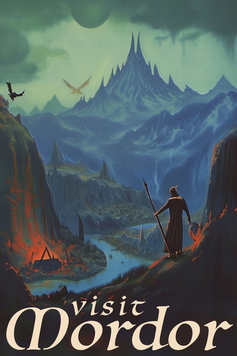 Lord of the Rings Visit Mordor Digital File Printable Fan Art Travel ...