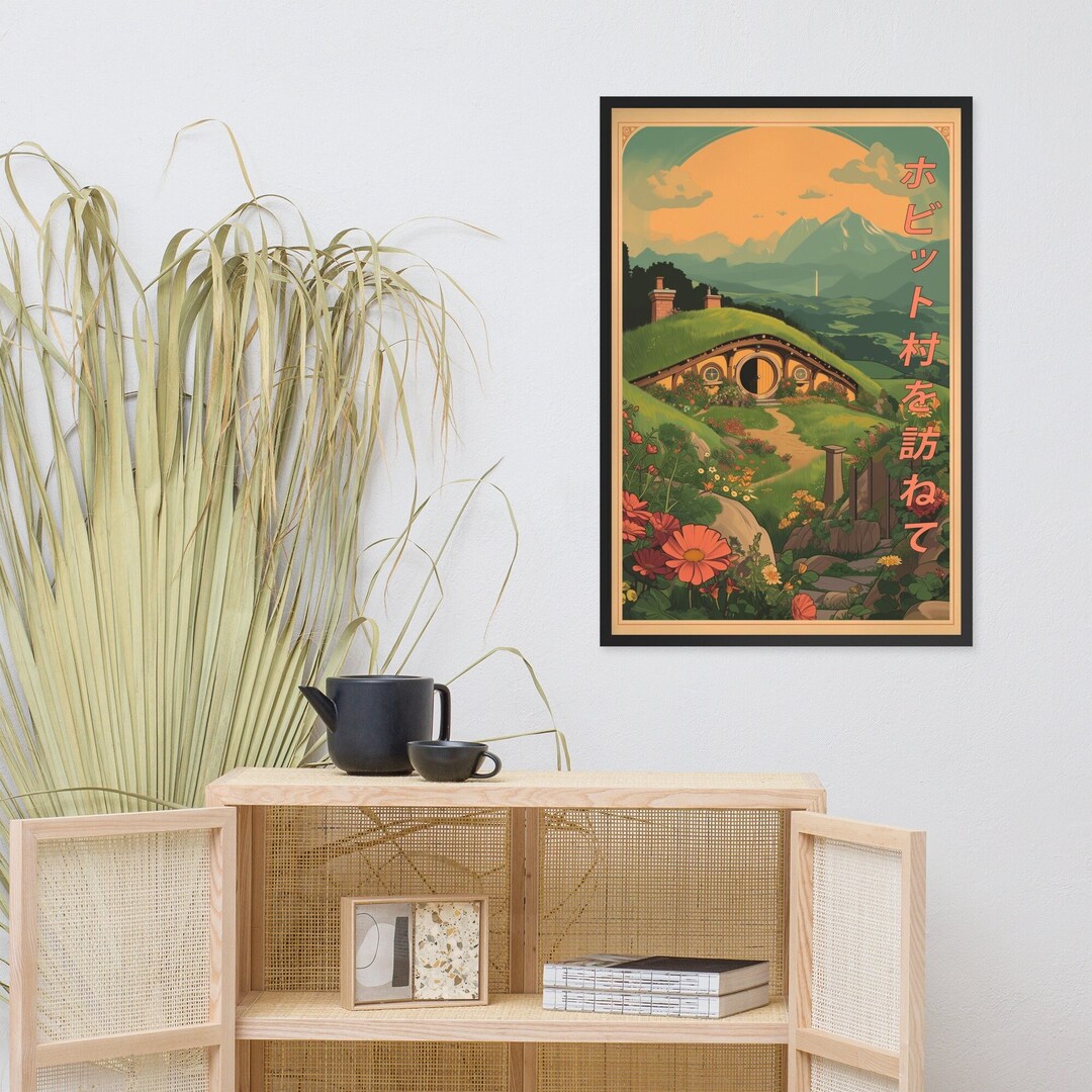 Lord of the Rings Visit Hobbiton Village Anime Travel Poster Print LOTR ...