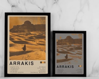 Arrakis Dune Digital Print, Desert Minimalist Poster, Bold Mid Century Wall Art, Sci-Fi Movie Inspired Print