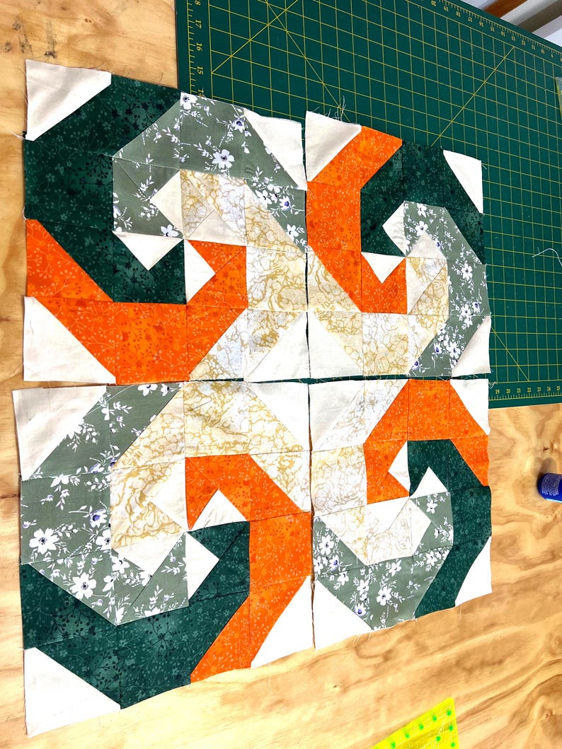 Vortex Quilt Block Pattern: Easy Step-by-step Video Tutorial (PDF ...