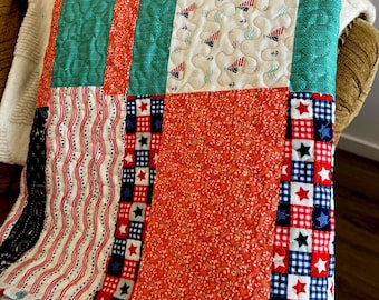 Edredón de algodón hecho a mano: colcha estilo bohemio de estilo rústico, de fabricación estadounidense