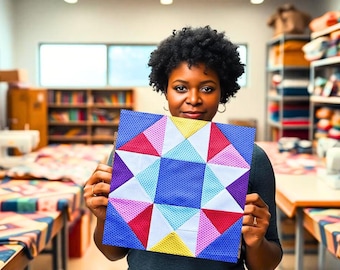 Padrão de bloco de colcha de flores: patchwork floral de primavera (padrão em PDF)