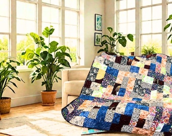 Fat Quarter Quilt Pattern: Easy Beginner Sewing (PDF Pattern)