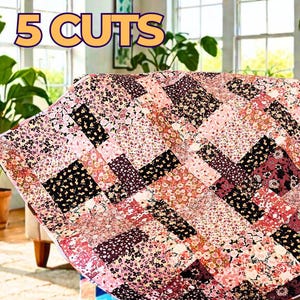Fat Quarter easy  Quilt pattern–simple step by step instructions, instant pdf download video Tutorial YouTube Easy Quilt Pattern