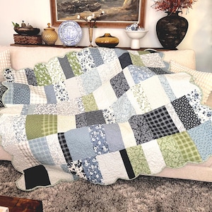 Mönster för quilt med 3 snitt i lagertårta: Moderna, vågiga kanter, nybörjarvänlig, fullständig videohandledning